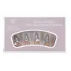 Unhas Portáteis Populares do Xiaohongshu com um Toque de Luxo, Design Olho de Gato com Pedras Strass, Pontas de Unha Artesanais Estilo Francês, Unhas Postiças da Moda que Realçam o Tom da Pele