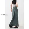 Saia Jeans Vintage Feminina Cintura Alta Verão plus size Emagrecedora para garotas cheinhas Formato Pera Saia Midi de Roda Saia Peixe