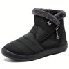 Sapatos de Algodão Confortáveis de Cano Alto com Forro de Lã Quente, Tamanho Grande, Transfronteiriços, Botas de Neve Impermeáveis, Botas Femininas Modernas com Solado Plano