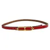 Cinturón de Cuero Genuino Marca H con Hebilla Lisa, Cinturón Delgado para la Cintura de Mujer, Cinturón de Verano para Ceñir la Cintura, Versátil para Vestidos y Trajes, Cadena de Cintura para Mujer