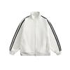 Chamarra Rayada Americana 2024 para Mujer Otoño Trendy Marca Color Contraste Tres Rayas Deportiva Sudadera Cárdigan Pareja
