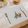 Jogo Americano de Natal Jit Decoração de Mesa de Festa Tapete Hotel Restaurante Casa Linho Estampado Antiderrapante Antiescaldante Tapete de Mesa