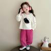 Traje para Niña Primavera y Otoño 2025 Estilo Nuevo Ropa Infantil de Dibujos Animados Gato Conjunto de Dos Piezas Sudadera de Otoño para Niña