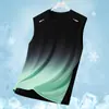 Chaleco Deportivo con Degradado Transfronterizo para Hombre Verano Ligero Sin Mangas Cuello Redondo Camiseta Juvenil Holgada Running Camiseta de Moda