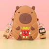Bolsa Transversal de Silicone Infantil Capivara Bolsa Pequena para Menina Carteira Capivara Bolsa para Celular de Estudante Porta-Moedas