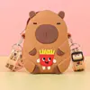 Porta-moedas de Silicone Capivara Fofo Criativo Bolsa para Guardar Moedas Celebridade da Internet Diagonal Desenho Animado Porta-moedas de Silicone