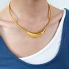 Cuello Curvo, Diseño de Codo, Acero de Titanio, No se Descolora, Cadena de Estilo Fresco, Accesorios Europeos y Americanos, Collar para Mujer, Diseño Geométrico