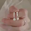 Pendientes de Perla de Imitación Cao Shi para Mujer, Joyería Geométrica Redonda de Circonita, Pendientes Elegantes y de Moda Estilo Dama