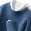 Suéter de Cachemira Baicai de Terciopelo con Cuello Redondo Bajo para Hombre, Jersey de Punto Casual de Negocios, Capa Base de Punto, Suéter Nuevo de Lana Otoño Invierno