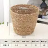 Cesta de flores tejida a mano con paja tipo cubo para abrazos, adorno de jarrón grande para sala de estar, maceta moderna minimalista para gipsófila y flores secas
