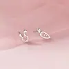 Brincos Nalan S925 Prata Esterlina Exquisitos Estilo Coreano Corte Simples Coelho Cenoura Assimétricos Estilosos G7274