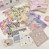 34225 Bolsa de Armazenamento com Cordão Floral Pequeno Pastoral Cosméticos Portátil Batom Organizador de Viagem