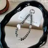 Cadena para Teléfono de Perlas y Diamantes, Colgante para Funda de Teléfono, Accesorio para Funda de Teléfono con Bolas de Diamantes y Perlas, Correa de Muñeca, Llavero
