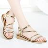 Zapatos Sandalias de Cuero Genuino Sandalias de Verano para Mujer Tacón Bajo Plano Sandalias para Mujer Zapatos de Mamá Versátiles Zapatos de Estudiante