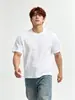 Camiseta de Manga Corta para Hombre, Camiseta de Algodón Puro de Verano para Hombre, Top para Hombre, de Media Manga, Blanca de Cuello Redondo, Pulóver