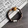 Pulseira de Lótus com Contas de Madeira 2024 Nova Pulseira Chinesa para Menina Zen Nicho Vintage Namorada