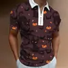 Nova Moda Streetwear Jovem Europeia e Americana de Verão Camisa Polo Casual Masculina com Estampa Digital 3D