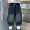 Jeans para Niños Primavera y Otoño 2026 Nuevo Estilo Versión Coreana Infantil Pantalones de Pierna Recta Modernos y Tendencia Pantalones Largos Casuales de Otoño