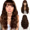 Amazon Europeu e Americano Transfronteiriço Milho Quente Cabelo Longo Cacheado Franja de Ar Cabelo Cacheado Headset Mais Vendido na África