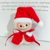 Versión Mini 4.0Labubu Cuarta Generación Vinilo Peluche Base Contraseña Muñeca Ropa Sombrero de Navidad Traje de Muñeco de Nieve