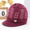 Chapéus de Inverno para Mulheres de Meia-Idade e Idosas Vovó Senhora Idosa Chapéu de Tricô Proteção contra Frio Aquecimento Mais Lã Chapéu de Lã com Proteção para as Orelhas para Mãe