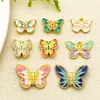 8 Dorados Mate de Goteo de Aceite Antiguo, Doble Cara, Agujero Vertical Bidireccional, Mariposa Estéreo de Dos Vías, Accesorios para Pulseras, Collares, Llaveros, Joyería DIY