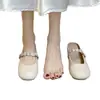 Pantuflas Mocasín Cerradas de Estilo Francés para Mujer, para Uso Exterior en Verano, Sandalias Deslizables de Correa Única Ultra Impresionantes con Suela Gruesa