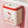 Cubo de basura de pared para cocina Sanrio, estilo de lujo de alta gama para escritorio con tapa, tamaño grande con tapa, plástico para sala de estar del hogar