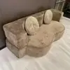 Sofá de Tecido Estilo Vintage Compactado a Vácuo para Sala de Estar, Dobrável e Lavável, Dupla Finalidade para Duas ou Três Pessoas, Sofá-Cama