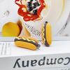 Simulación hamburguesa papas fritas llavero colgante lindo llavero de dibujos animados muñeca hamburguesa papas fritas pegamento crema diy