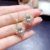 Venta al por mayor de fábrica Popular Set de Aguamarina Natural con Incrustaciones de Plata S925 Piedra Principal 5*7 Joyería de Lujo Venta Directa de Fábrica