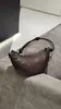 Bolso de Bollo de Piel de Oveja Curtida al Vegetal, Bolso Croissant de Piel Genuina, Bolso Pequeño de Hombro Cruzado para Mujer, Elegante y Sencillo, Estilo de Celebridad de Internet de Nicho