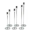 Enfeites de Suporte de Vela Estilo Europeu, Conjunto de Três Peças de Velas de Mesa de Jantar de Luxo, Decorações Galvanizadas para Casamento, Suporte de Vela de Metal