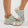 Zapatos Deportivos Casuales para Mujer Europeos Comercio Exterior Suela de Durian Ins2026 Modelo Nuevo Resistentes con Pedrería Malla Ligera Transpirable