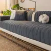 Nuevo cojín de sofá de felpa engrosado para otoño e invierno, funda cálida para respaldo de sofá de uso doméstico, cojín de asiento de sofá a rayas de una pieza