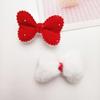 Serie Roja de Año Nuevo Felpa Tela Estilo Chanel Cuadros Lazo DIY Pasador para el Cabello Infantil Accesorios para Bolsas de Ropa