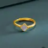Anillo de Concha de Trébol de Cuatro Hojas Anillo Delgado de Cola de Trébol Apertura Ajustable para Novia Regalo del Día de San Valentín