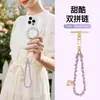 Cordón para Teléfono Móvil Original de Gama Alta, Cuerda Tejida a Mano para Muñeca, Cadena Corta para Colgar, Cadena Metálica para Teléfono, Estilo Moda Chanel, Sensación de Alta Gama