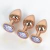 Juego redondo de oro rosa grande y mediano tapón anal metálico posterior expansor anal sexual para parejas productos sexuales para adultos
