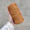 En Stock Cuerda de Algodón de Colores de 3 mm de Tres Hilos Cuerda Pura de Algodón para Tejido de Tapicería Rollos de 100.1 m de Cuerda para Manualidades Hechas a Mano