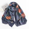 Bufanda Chal Foulard para Mujer Estilo Étnico Europeo y Americano Otoño e Invierno Estampado Floral de Rosas Estampado de Rosas