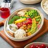 Caja de Comida Desechable de Pulpa Ovalada Comida Ligera Degradable Reducción de Grasa Comida Sencilla Para Llevar Caja Bunch Tazón para Yogur y Ensalada