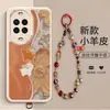 Adecuado para Huawei Nova15, funda de teléfono de piel de cordero floral estilo pintura al óleo con pulsera estilo chino en relieve, cubierta protectora