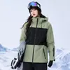 Chaqueta de esquí impermeable para hombre, cortavientos y cálida, chaqueta de esquí con capucha, equipo cortavientos y cálido con capucha para juegos en la nieve y protección contra el frío para mujer