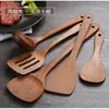 Espátula de madera de wengué para uso doméstico, sartén antiadherente especial, utensilios de cocina de madera, cuchara de madera, madera resistente a altas temperaturas, espátula para saltear, pala de madera