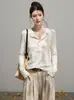 Camiseta de manga larga con cuello semiabierto y botones a presión para mujer, estilo suave de principios de otoño, para primavera, top base elegante con textura acanalada