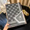Lenço Longo Estampado com Listras, Elegante e Simples, Estilo Coreano para Mulheres, Adequado para Passeios, Fotografia e Uso Diário, Xale Fino, Lenço Dupla Face