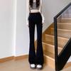 Jeans Micro-Lafite Retrô Estilo Americano Moda Feminina Versátil Leve Novo Cintura Alta Emagrecimento Calças Simples Trompete