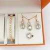 Europeu e americano novo terno transfronteiriço elegante elegante all-match elegante strass colar pulseira brincos anel conjunto de quatro peças