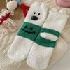 Nuevos Calcetines Gruesos Cálidos de Coral para Mujer, Versión Coreana Dibujo Animado Perro de Nariz Grande Cálidos para el Hogar Calcetines para el Suelo de Maternidad